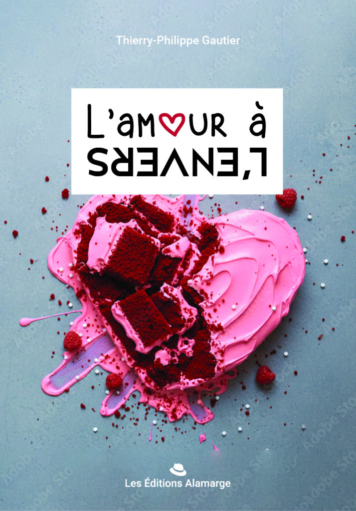 Gâteau rose en forme de cœur brisé, tombé au sol, symbolisant le chagrin d'amour et la fin d'une histoire, une conception alternative de la Saint-Valentin, une thérapie du deuil.